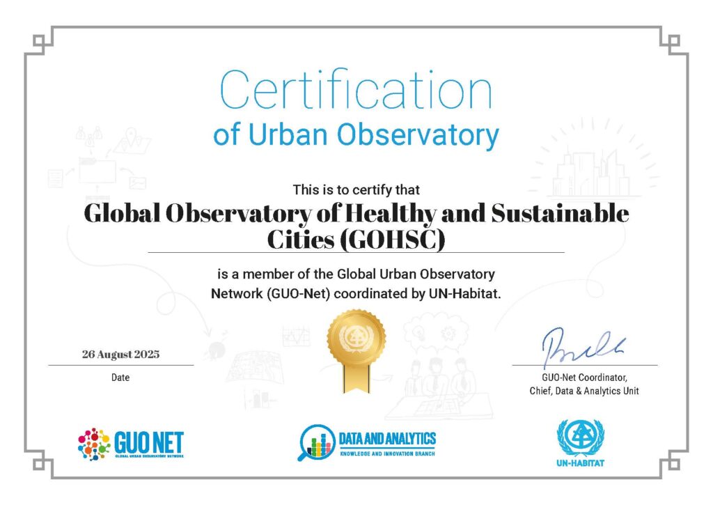 Certification of Global Urban Observatory Network